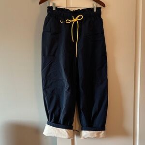 FP Movement by Free People Navy Pants with Yellow Drawstring